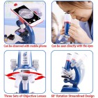 Lasten Mikroskooppisetti LED 1200x Smartphone